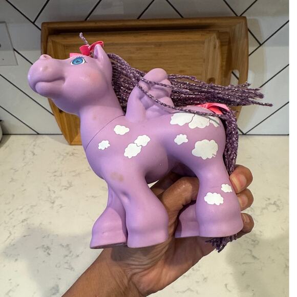 Vintage Cabbage Patch Magic Meadow Pony Crimp 'n Curl Springsong Purple Pegasus - Picture 4 of 7
